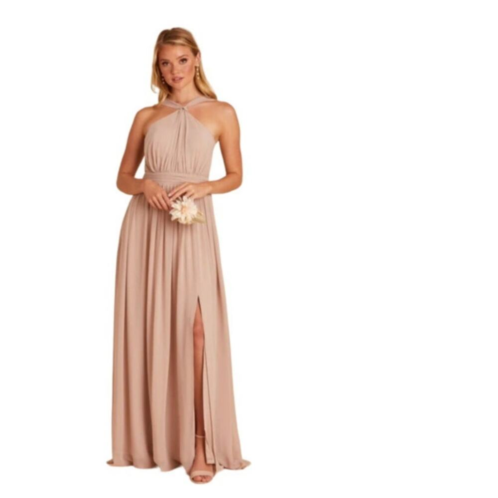 New Birdie Grey Kiko Taupe formal bridesmaid gown maxi sz 8 style BG1104TP20S - Picture 2 of 12